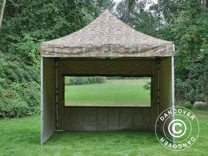 Quick-up telt FleXtents PRO Steel 3x3m Kamuflasje, inkl. 4 sider - Image 8