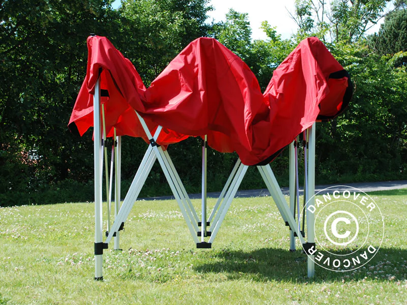 Quick-up telt FleXtents PRO Steel 3x3m Rød, inkl. 4 sider - Image 7