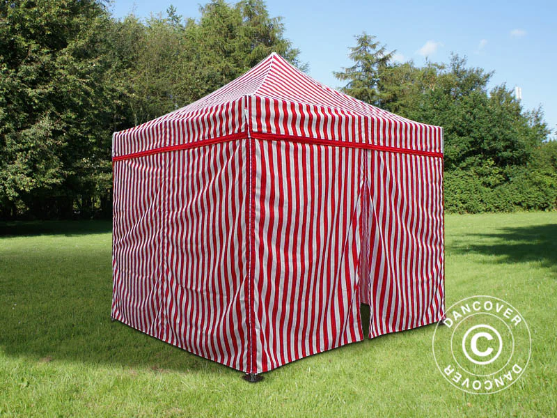 Quick-up telt FleXtents PRO Steel 3x3m Stripet, inkl. 4 sider - Image 3