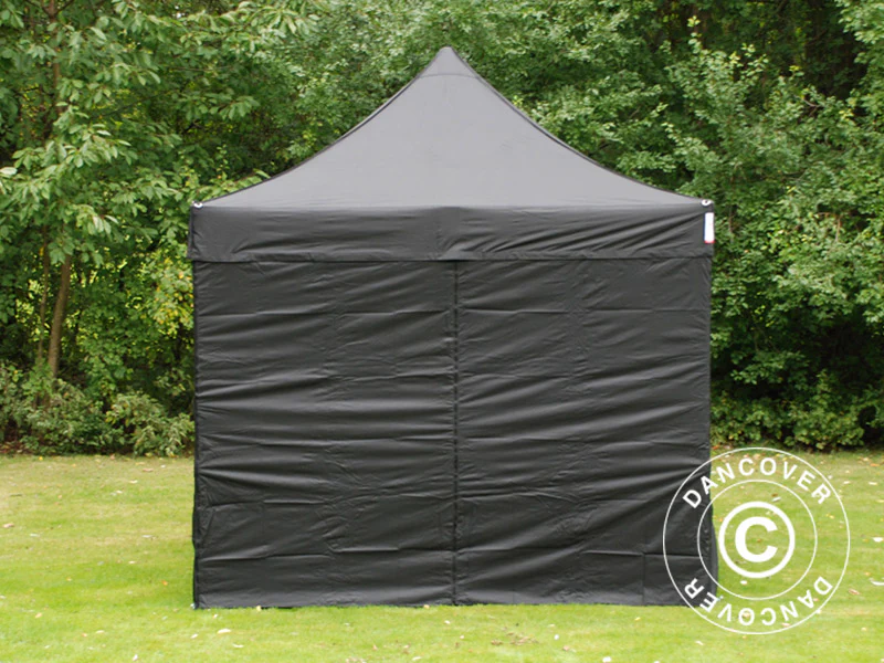 Quick-up telt FleXtents PRO Steel 3x3m Svart, Flammehemmende, inkl. 4 sider - Image 2