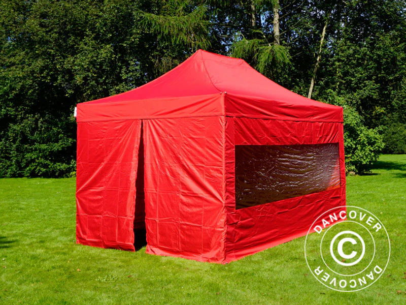 Quick-up telt FleXtents PRO Steel 3x4,5m, Rød, inkl. 4 sider - Image 3