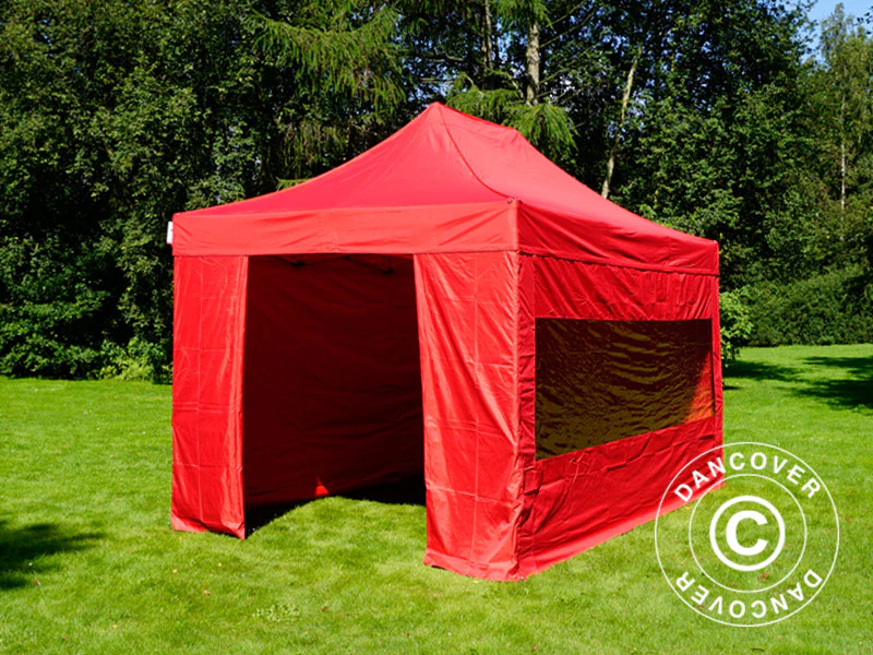 Quick-up telt FleXtents PRO Steel 3x4,5m, Rød, inkl. 4 sider - Image 6
