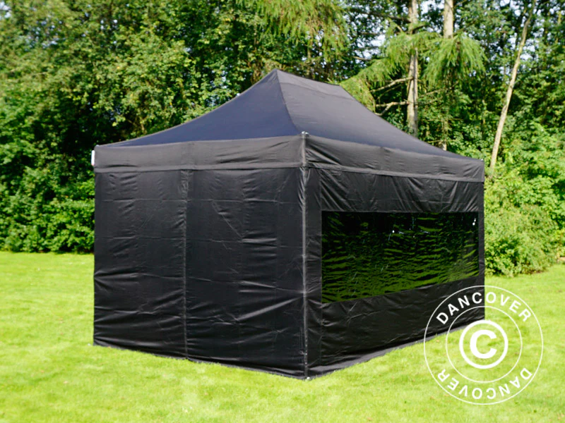 Quick-up telt FleXtents PRO Steel 3x4,5m, Svart, inkl. 4 sider - Image 3
