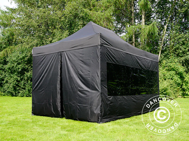 Quick-up telt FleXtents PRO Steel 3x4,5m, Svart, inkl. 4 sider - Image 4
