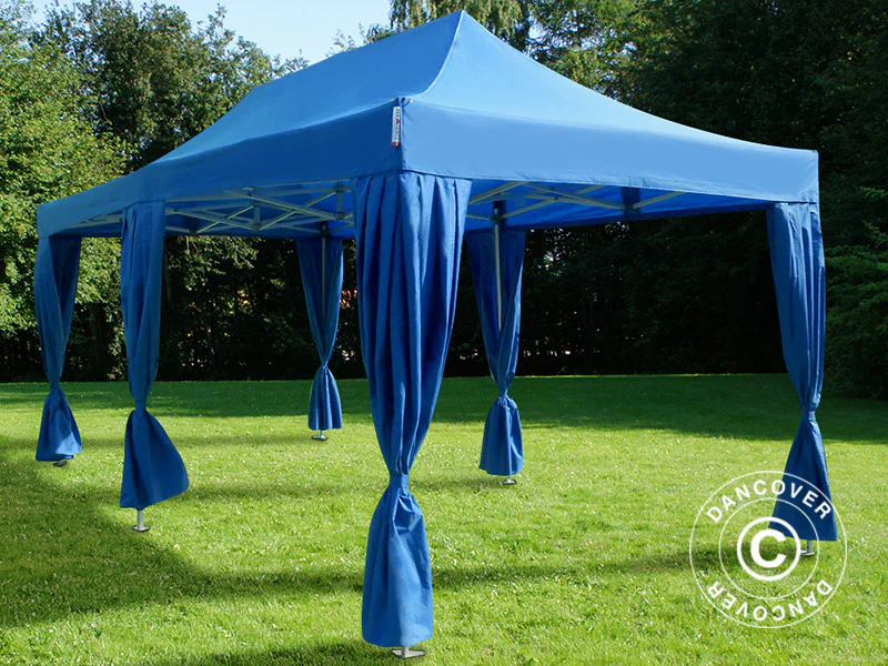 Quick-up telt FleXtents PRO Steel 3x6m Blå, inkl. 6 dekorative gardiner - Image 3