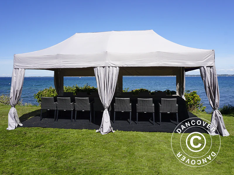 Quick-up telt FleXtents PRO Steel 3x6m Latte, inkl. 6 sider & dekorative gardiner - Image 3