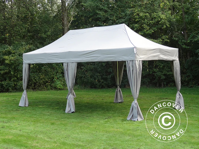 Quick-up telt FleXtents PRO Steel 3x6m Latte, inkl. 6 sider & dekorative gardiner - Image 5
