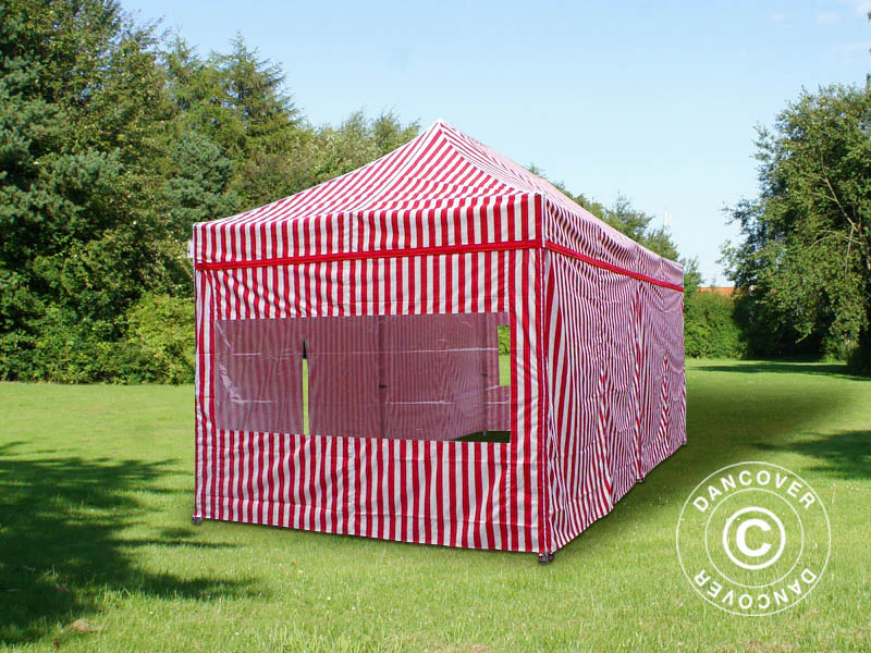 Quick-up telt FleXtents PRO Steel 3x6m Stripet, inkl. 6 sider - Image 3