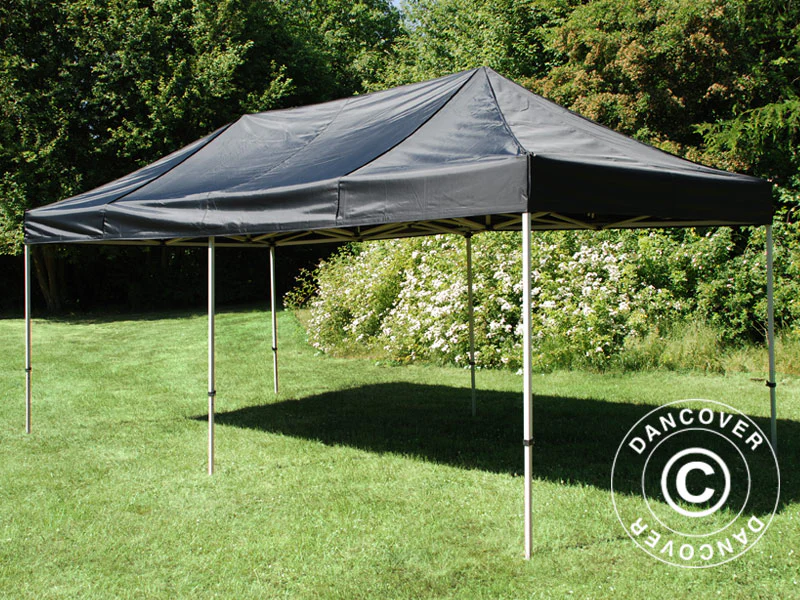 Quick-up telt FleXtents PRO Steel 3x6m Svart, inkl. 6 dekorative gardiner - Image 4