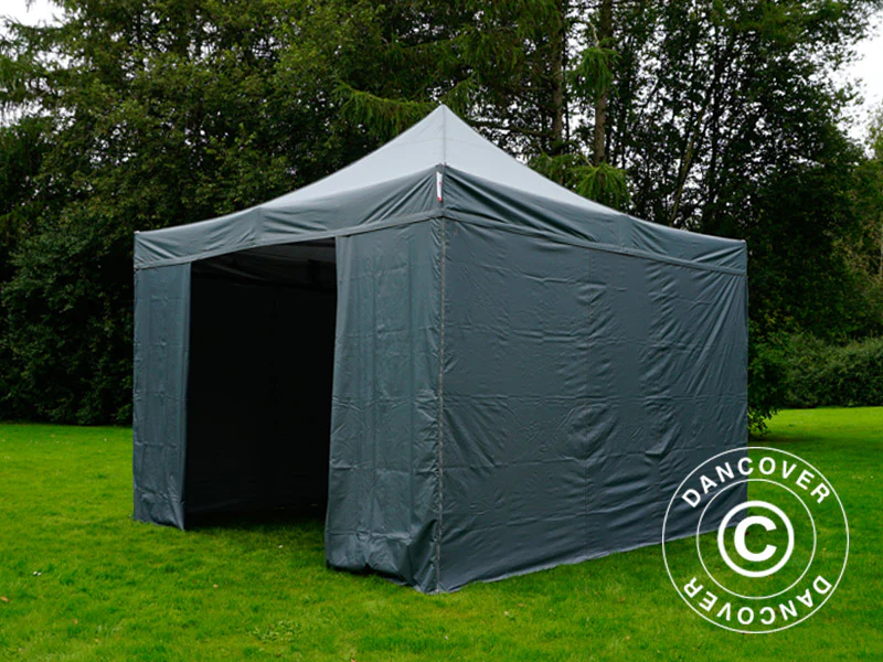 Quick-up telt FleXtents PRO Steel 4x4m Grå, inkl. 4 sider - Image 5