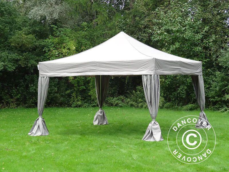 Quick-up telt FleXtents PRO Steel 4x4m Latte, inkl. 4 dekorative gardiner - Image 3