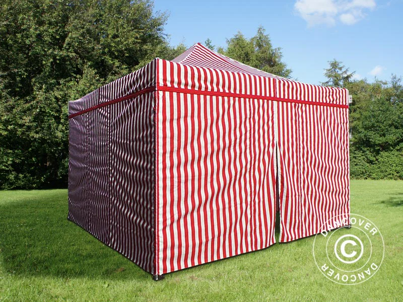 Quick-up telt FleXtents PRO Steel 4x4m Stripet, inkl. 4 sider - Image 3