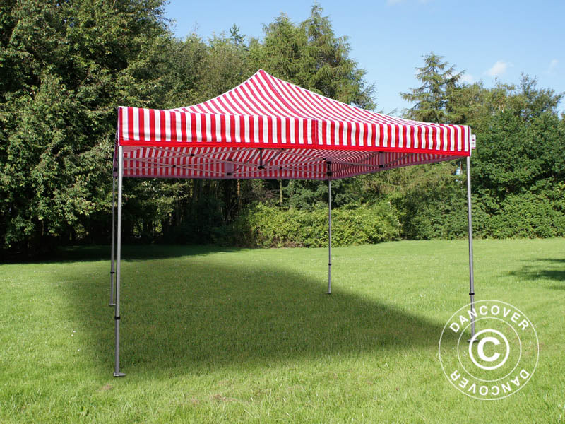 Quick-up telt FleXtents PRO Steel 4x4m Stripet, inkl. 4 sider - Image 5