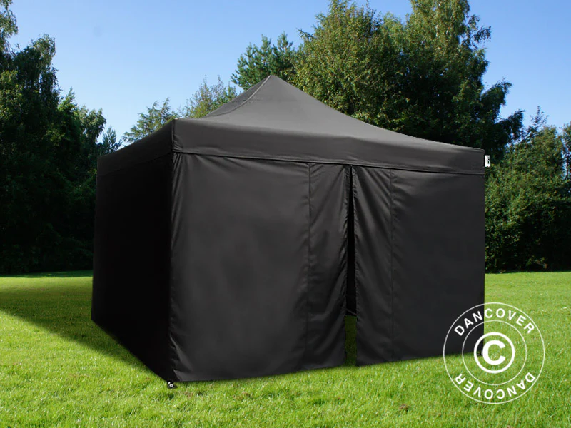Quick-up telt FleXtents PRO Steel 4x4m Svart, Flammehemmende, inkl. 4 sider - Image 2