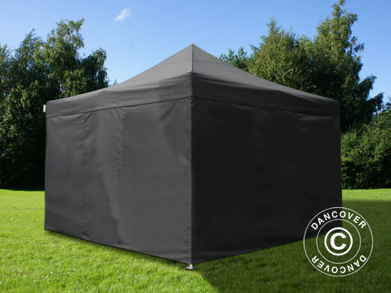 Quick-up telt FleXtents PRO Steel 4x4m Svart, Flammehemmende, inkl. 4 sider - Image 5