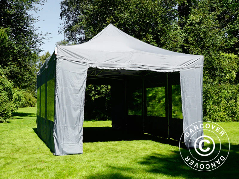 Quick-up telt FleXtents PRO Steel 4x6m Grå, inkl. 8 sider - Image 4