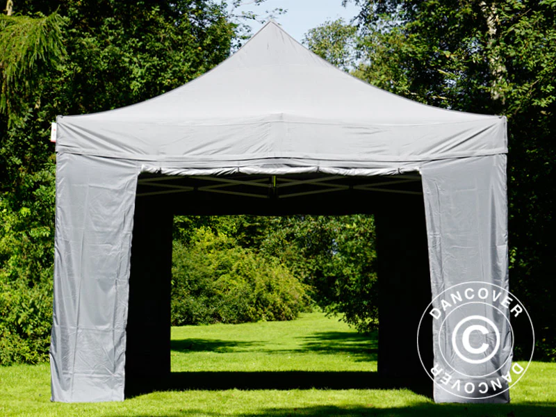 Quick-up telt FleXtents PRO Steel 4x6m Grå, inkl. 8 sider - Image 5