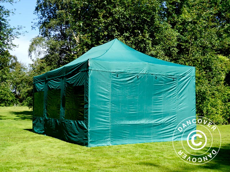 Quick-up telt FleXtents PRO Steel 4x6m Grønn, inkl. 8 sider - Image 3