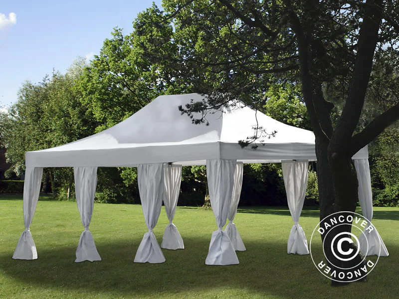 Quick-up telt FleXtents PRO Steel 4x6m Hvit, inkl. dekorative gardiner - Image 4