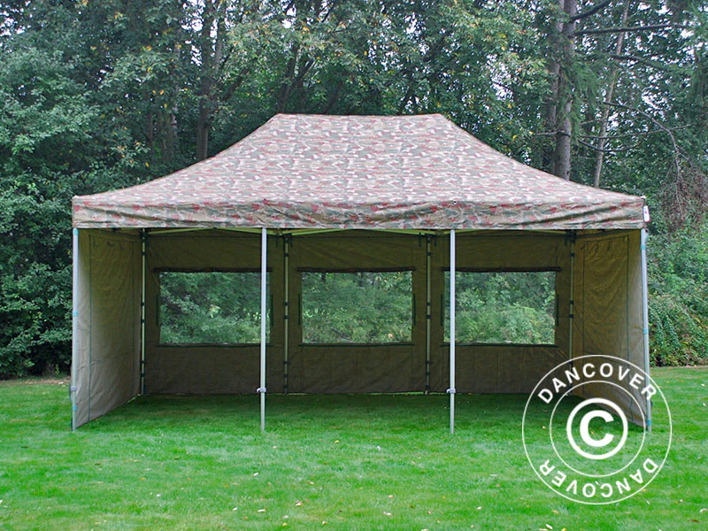 Quick-up telt FleXtents PRO Steel 4x6m Kamuflasje, inkl. 8 sider - Image 11