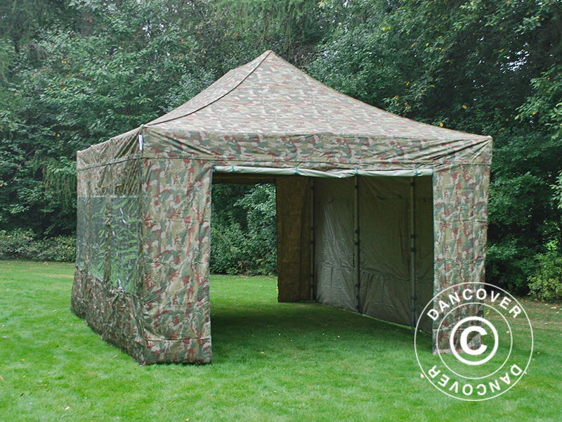 Quick-up telt FleXtents PRO Steel 4x6m Kamuflasje, inkl. 8 sider - Image 5