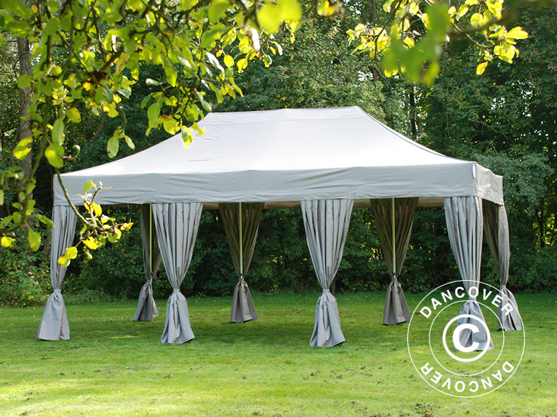 Quick-up telt FleXtents PRO Steel 4x6m Latte, inkl. 8 sider & dekorative gardiner - Image 4