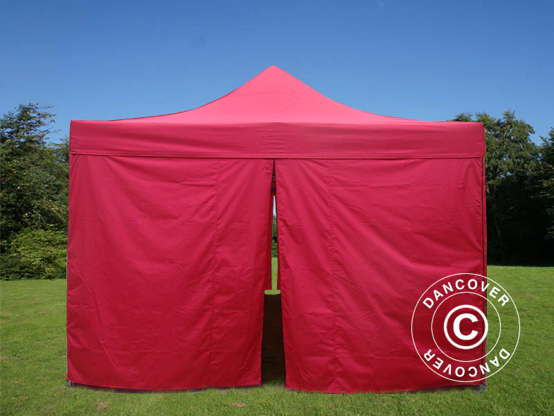 Quick-up telt FleXtents PRO Steel 4x8m Rød, inkl. 6 sider - Image 4