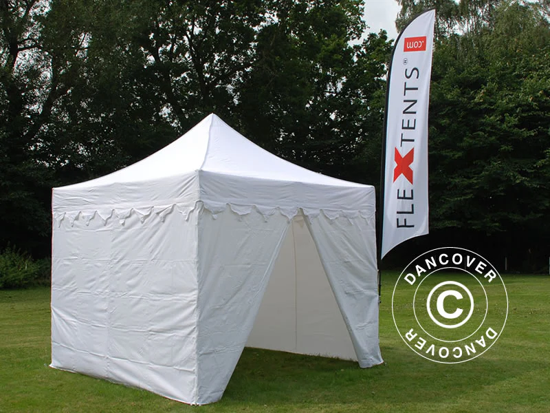 Quick-up telt FleXtents PRO Steel "Morocco" 3x3m Hvit, inkl. 4 sider - Image 8