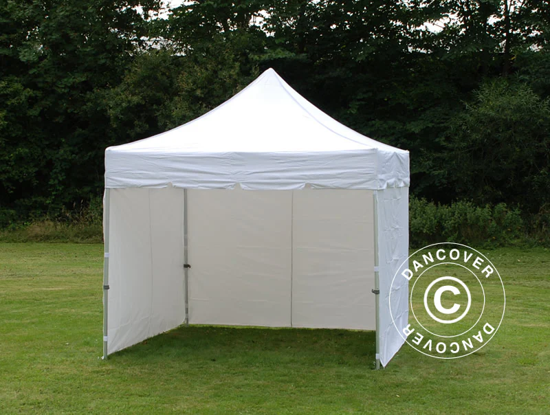 Quick-up telt FleXtents PRO Steel "Peaked" 3x3m Hvit, inkl. 4 sider - Image 5