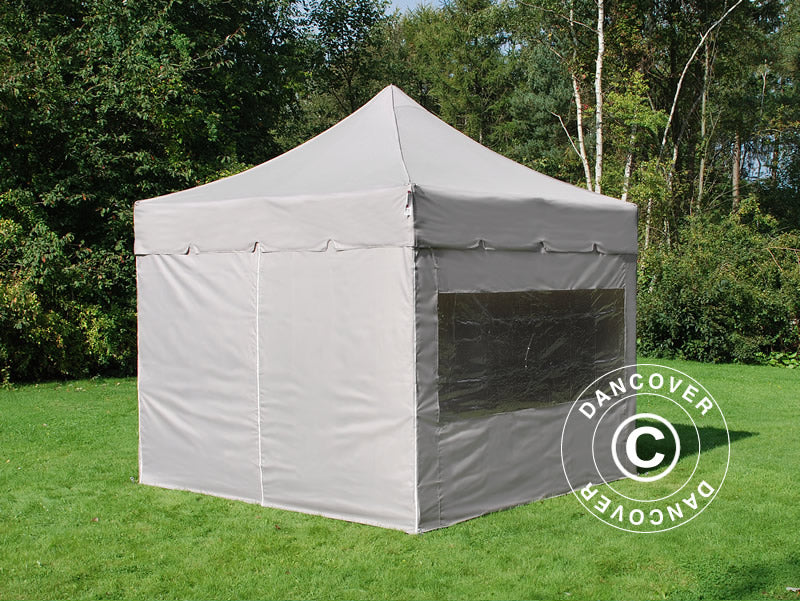 Quick-up telt FleXtents PRO Steel "Peaked" 3x3m Latte, inkl. 4 sider - Image 2