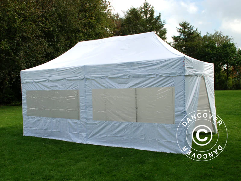 Quick-up telt FleXtents PRO Steel "Peaked" 3x6m Hvit, inkl. 6 sider - Image 2