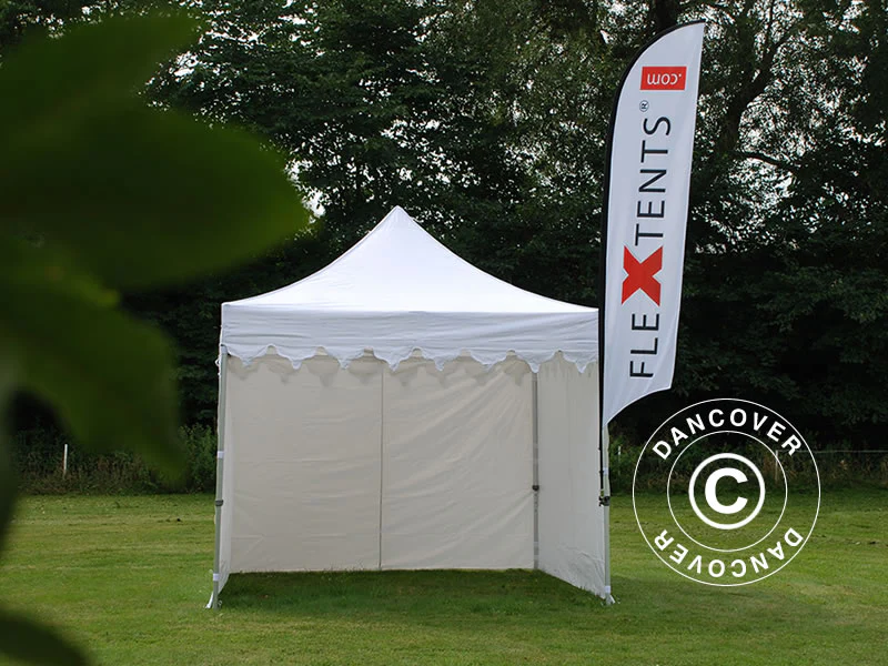 Quick-up telt FleXtents PRO Steel Vintage Style 3x3m Hvit, inkl. 4 sider - Image 8