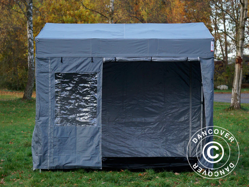 Quick-up telt FleXtents PRO Trapezo 2x3m Grå, inkl. 4 sider - Image 11