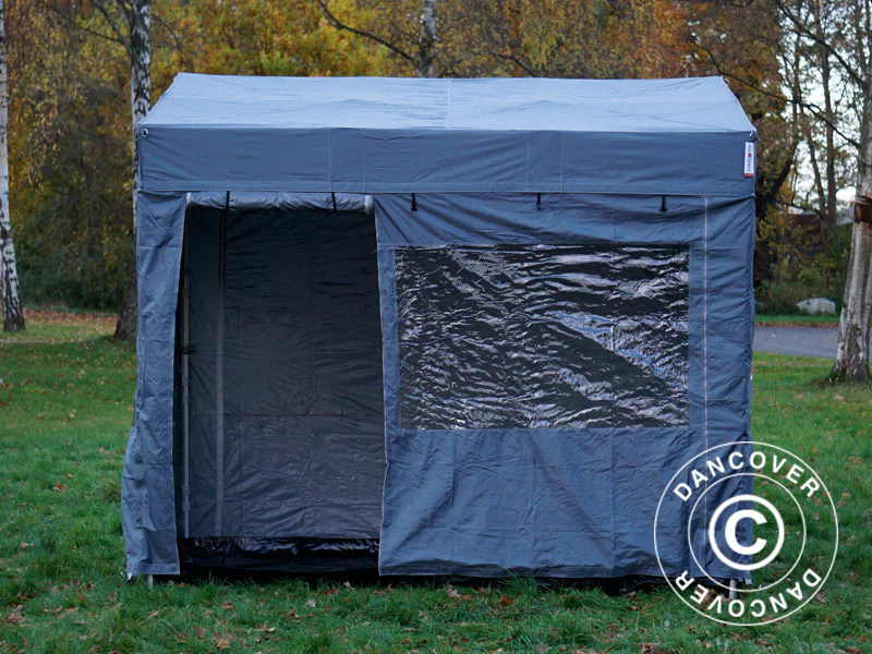 Quick-up telt FleXtents PRO Trapezo 2x3m Grå, inkl. 4 sider - Image 12