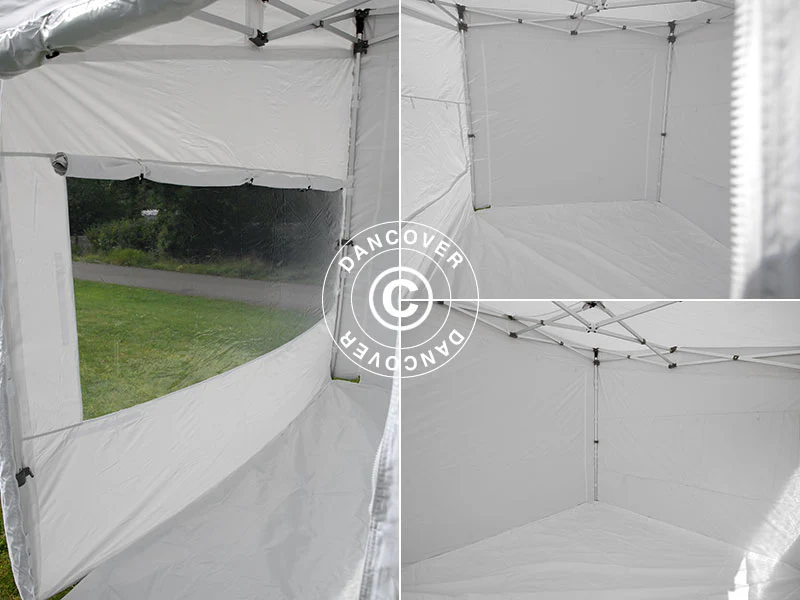 Quick-up telt FleXtents PRO Trapezo 3x3m Hvit, inkl. 4 sider - Image 12