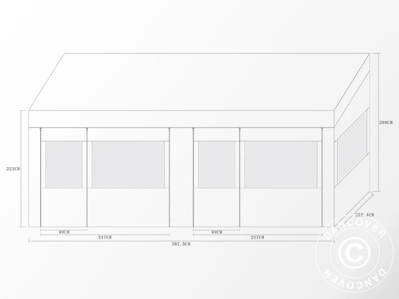 Quick-up telt FleXtents PRO Trapezo 3x6m Hvit, inkl. 4 sider - Image 20
