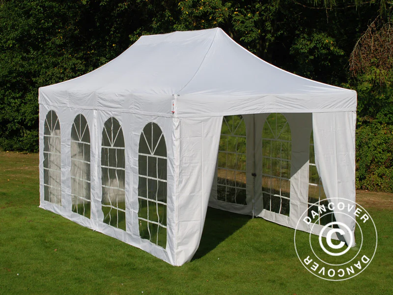 Quick-up telt FleXtents PRO Vintage Style 3x6m Hvit, inkl. 6 sider - Image 4
