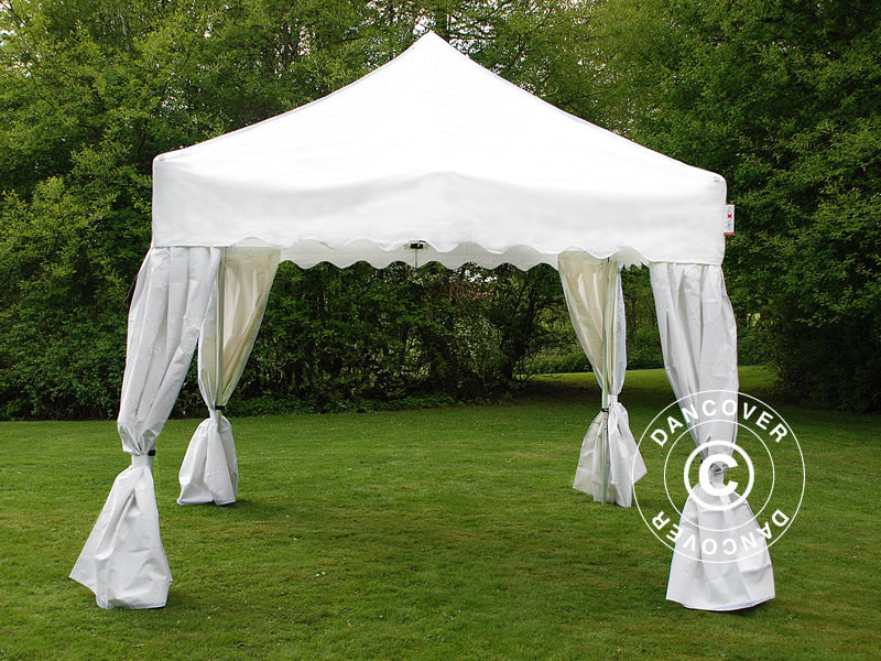 Quick-up telt FleXtents PRO "Wave" 3x3m Hvit, inkl. 4 dekorative gardiner - Image 3