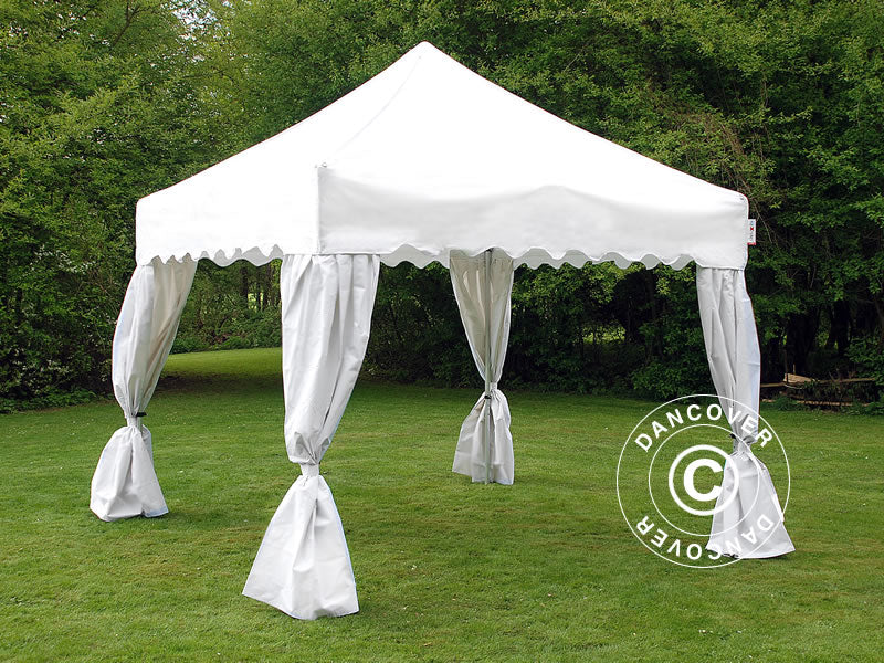 Quick-up telt FleXtents PRO "Wave" 3x3m Hvit, inkl. 4 dekorative gardiner - Image 5