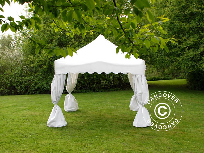 Quick-up telt FleXtents PRO "Wave" 3x3m Hvit, inkl. 4 dekorative gardiner - Image 8