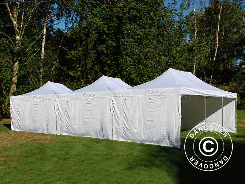 Quick-up telt FleXtents® Steel 12x6m Hvit, inkl. 8 sidevegger - Image 3