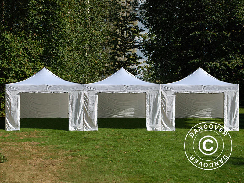 Quick-up telt FleXtents® Steel 12x6m Hvit, inkl. 8 sidevegger - Image 4