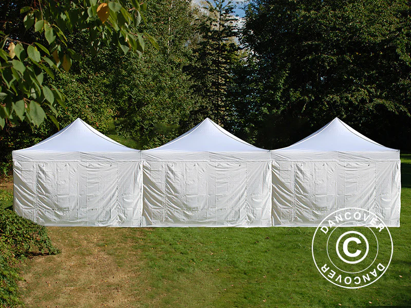 Quick-up telt FleXtents® Steel 12x6m Hvit, inkl. 8 sidevegger - Image 5