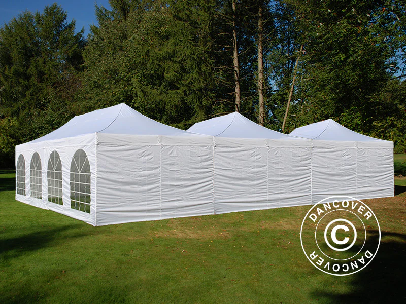 Quick-up telt FleXtents® Steel 12x8m Hvit, inkl. 8 sidevegger - Image 2