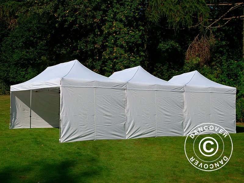 Quick-up telt FleXtents® Steel 12x8m Hvit, inkl. 8 sidevegger - Image 3
