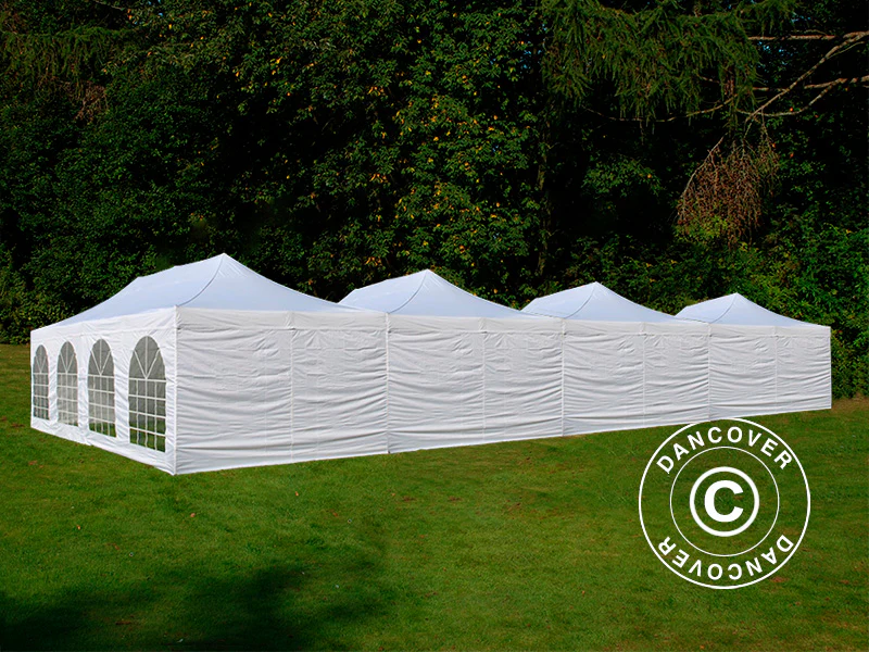 Quick-up telt FleXtents® Steel 16x8m Hvit, inkl. 10 sidevegger - Image 2