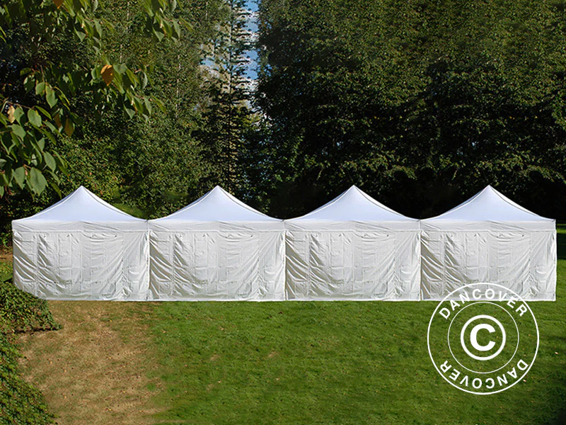Quick-up telt FleXtents® Steel 16x8m Hvit, inkl. 10 sidevegger - Image 3