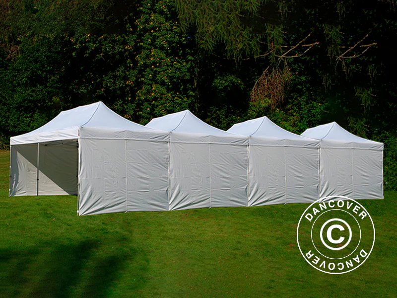 Quick-up telt FleXtents® Steel 16x8m Hvit, inkl. 10 sidevegger - Image 4