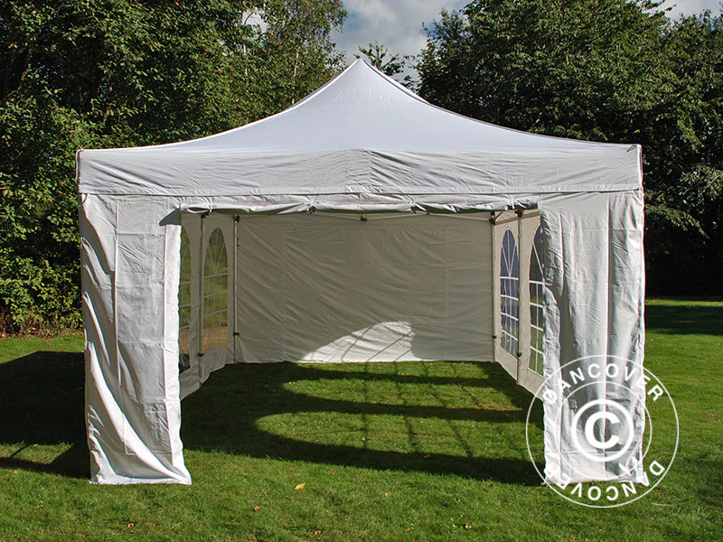 Quick-up telt FleXtents Steel 3x4,5m, Hvit, inkl. 4 sider - Image 7