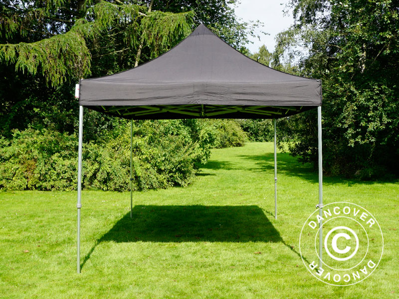Quick-up telt FleXtents Steel 3x4,5m, Svart, inkl. 4 dekorative gardiner - Image 5